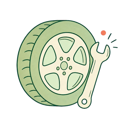Tire and wrench
