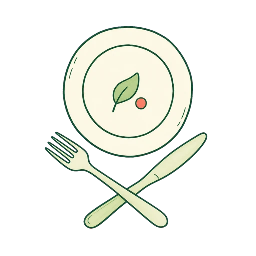 Plate with fork and knife