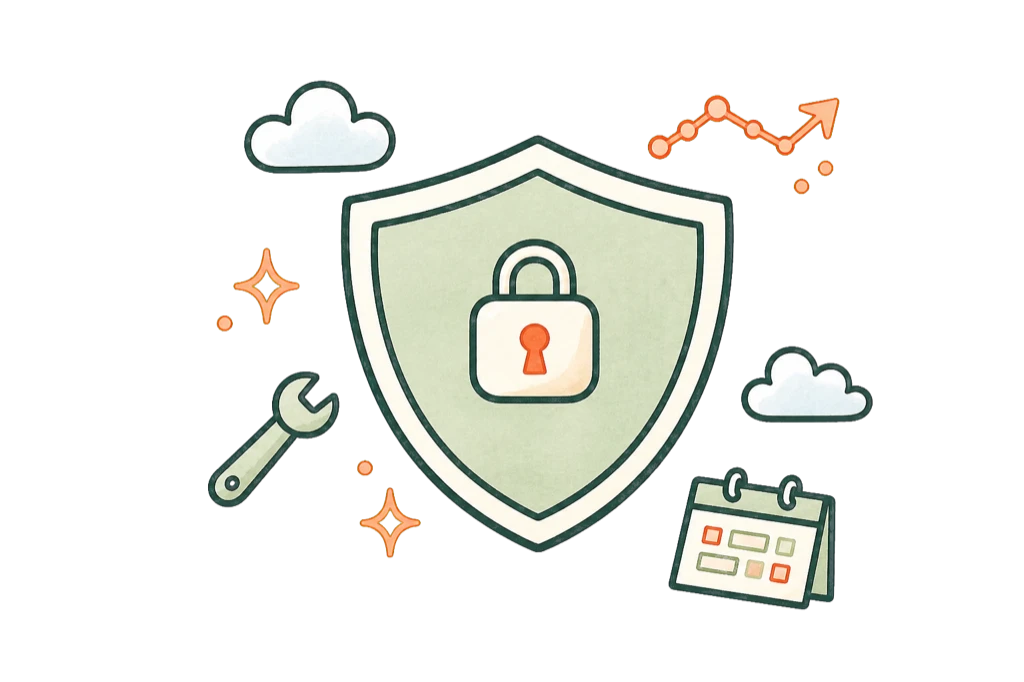Shield protecting a website with monitoring tools